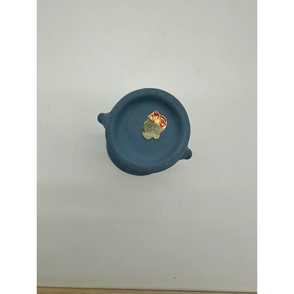 Wedgwood like Miniature Urn Vase Cameo Lady‎ Blue 3.5